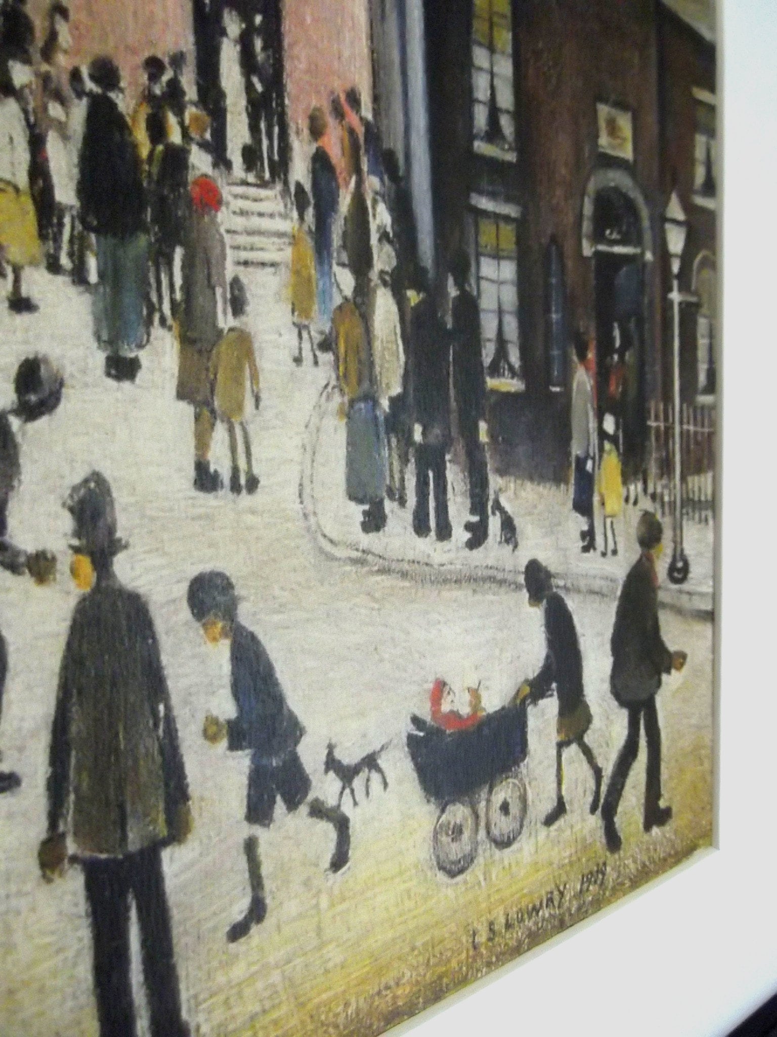 L S Lowry Print - AFTER the WEDDING - Black Frame with Mount and Textured Image