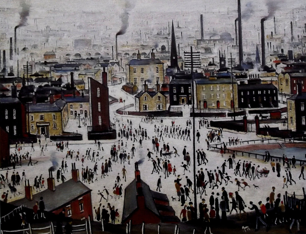 L S Lowry AUTHENTIC Print - LANCASHIRE TOWN - Textured Image with Fine Art Coating