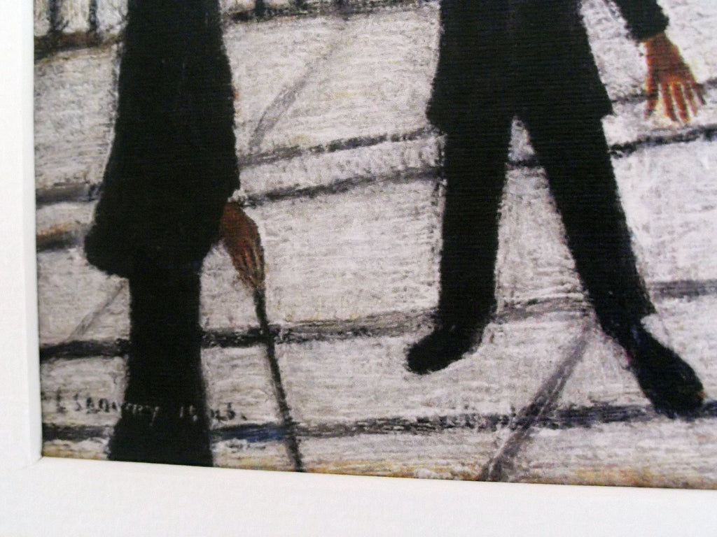 L S Lowry AUTHENTIC Print - Level Crossing - Black Frame with mount and Textured Image