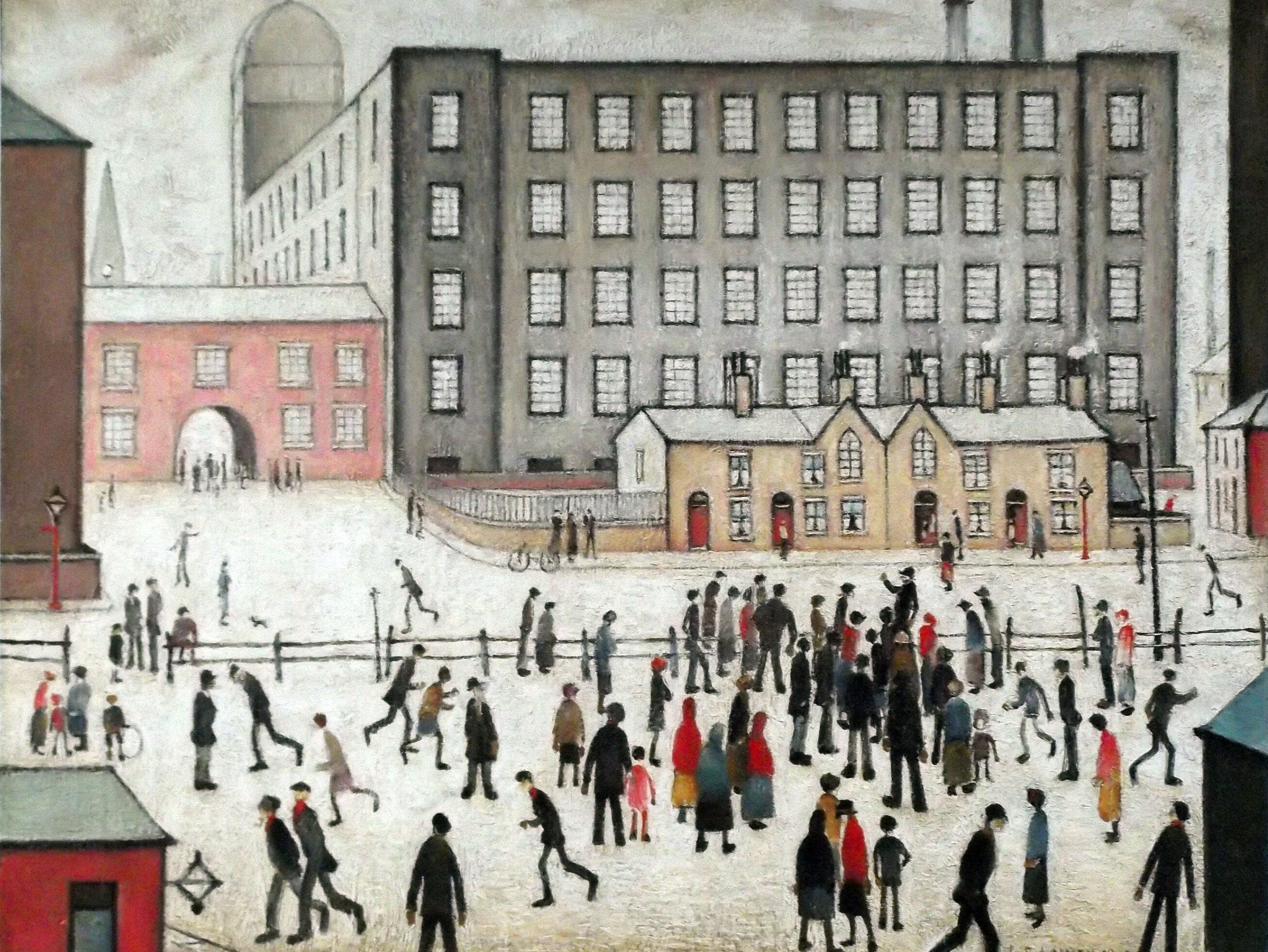 L S Lowry AUTHENTIC Print - THE INTERVAL - Textured Image with Fine Art Coating