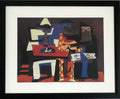 Pablo Picasso Print - THREE MUSICIANS - Black Frame with White Mount and Textured Image