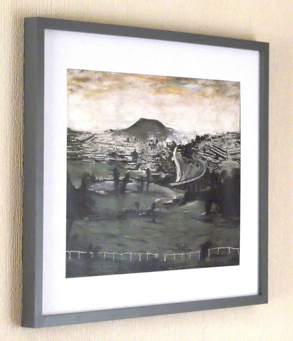 L S Lowry Art Print - BARGOED - Satin Grey Frame with White mount and Textured Image