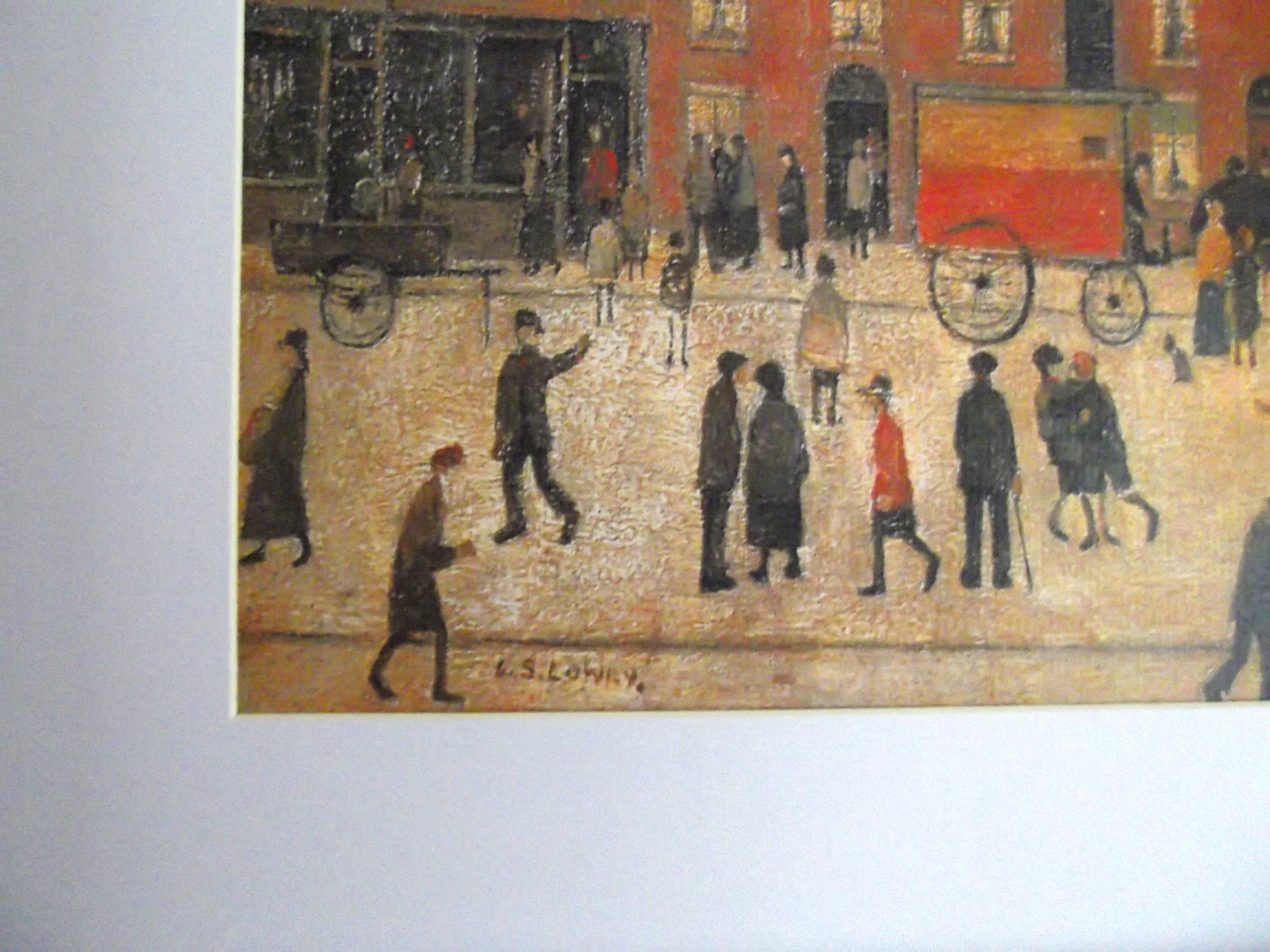 L S Lowry Print – Coming Home From The Mill - Grey Frame with Mount and Textured Art Paper