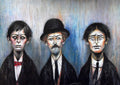 L S Lowry AUTHENTIC Print - FATHER and SONS - Textured Image with Fine Art Coating