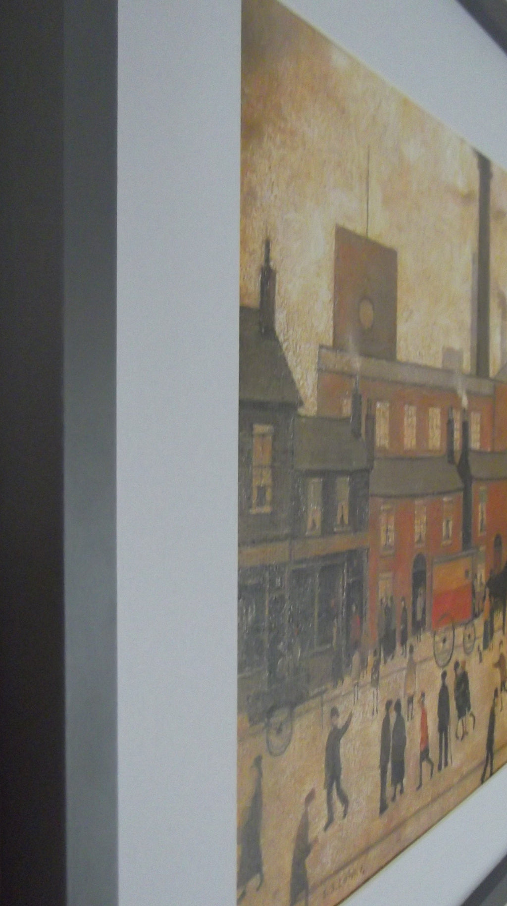 L S Lowry Print – Coming Home From The Mill - Grey Frame with Mount and Textured Art Paper