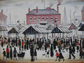 L S Lowry AUTHENTIC Print - MARKET SCENE- Textured Image with Fine Art Coating