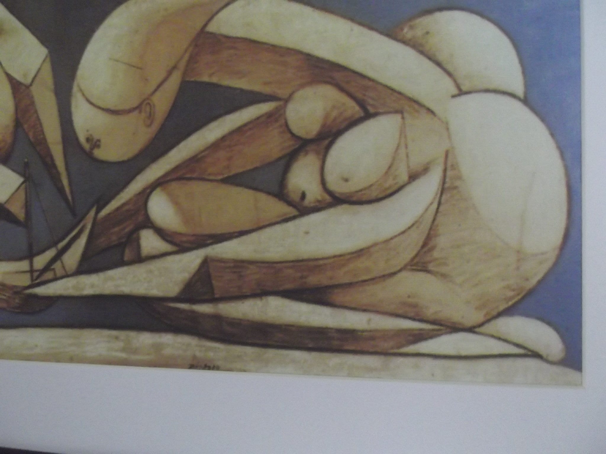 Pablo Picasso Art Print - Bathers with a Toy Boat - Satin Black Frame with White mount and Textured Image