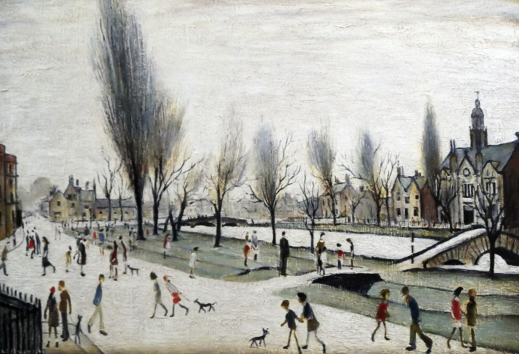 L S Lowry AUTHENTIC Print - Bourton On The Water - Textured Image with Fine Art Coating