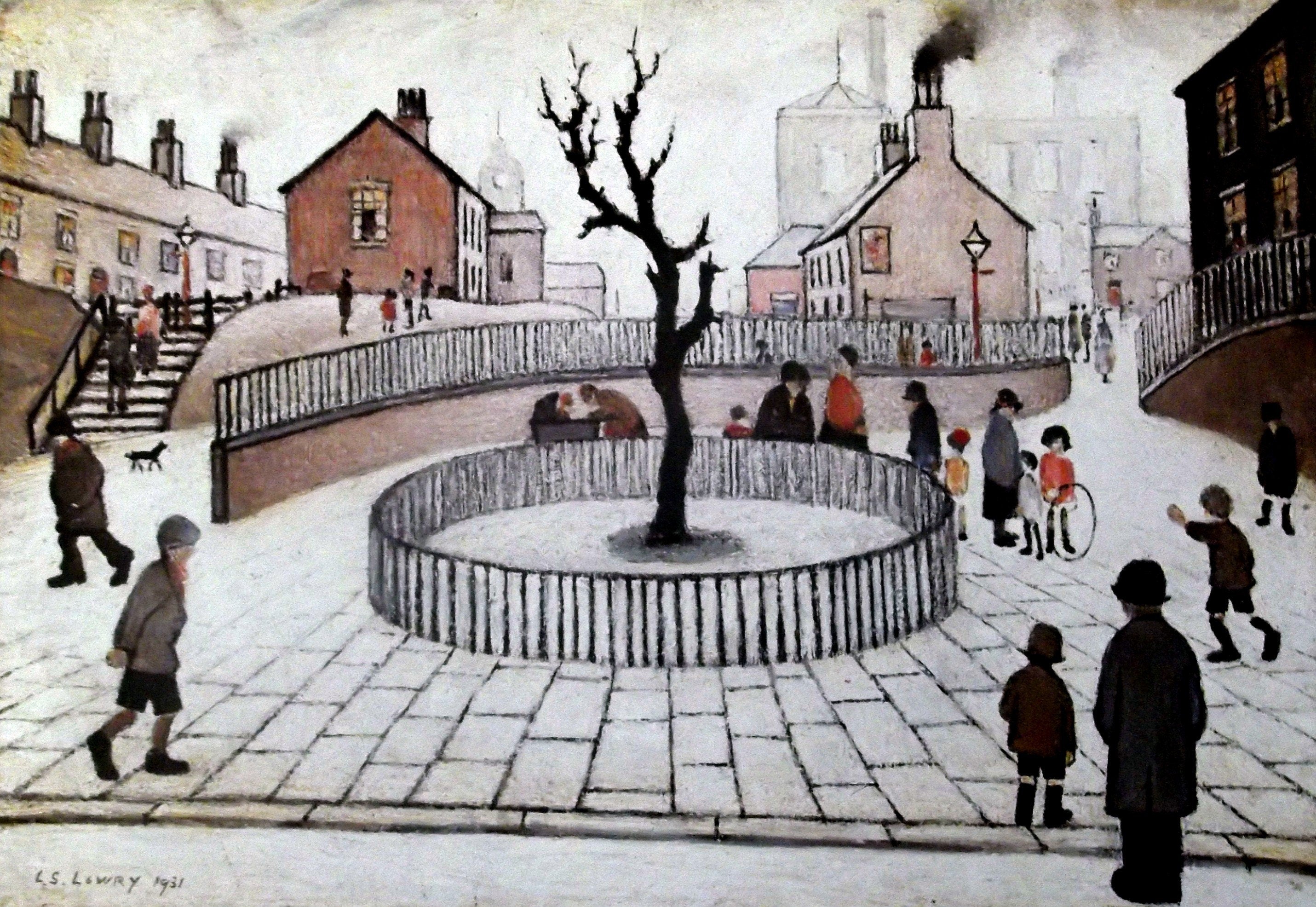 L S Lowry AUTHENTIC Print - The Tree - Textured Image with Fine Art Coating