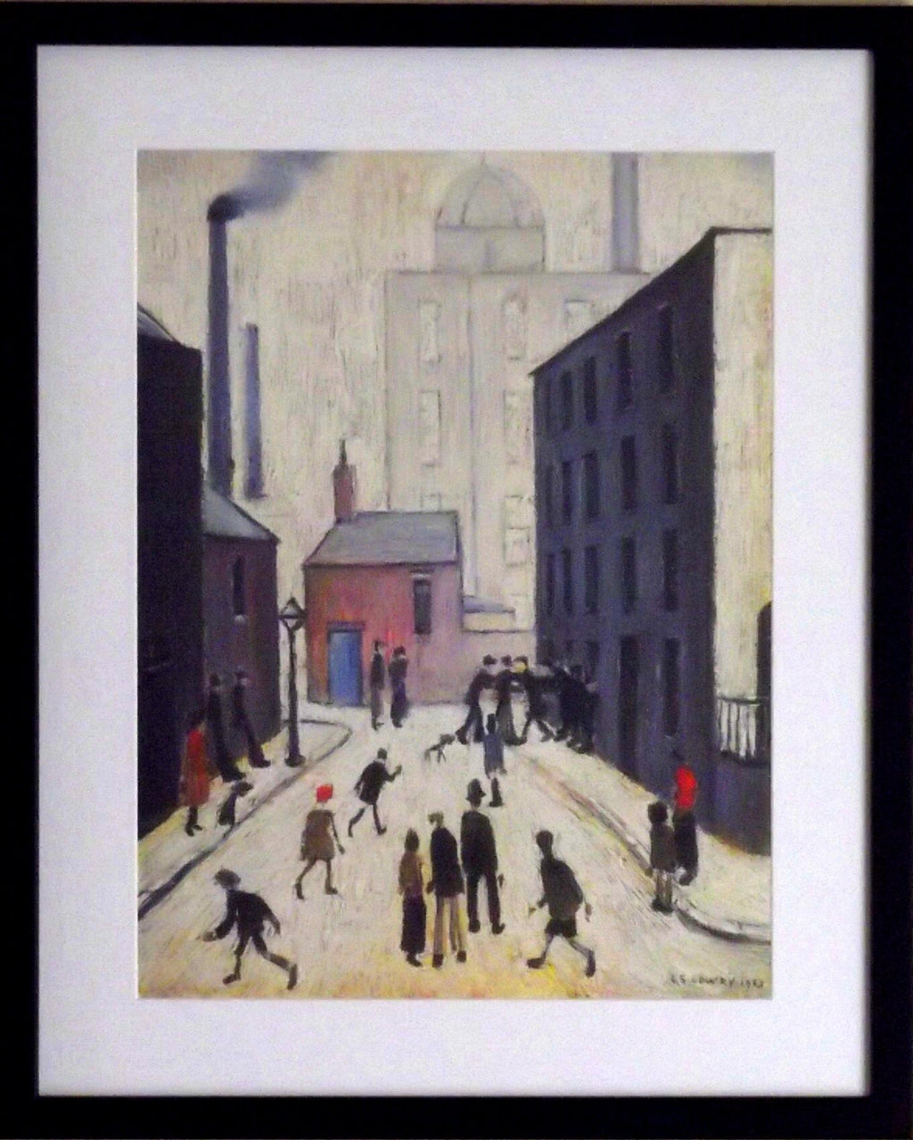 L S Lowry Art Print: 1953 Industrial Scene, Black Frame