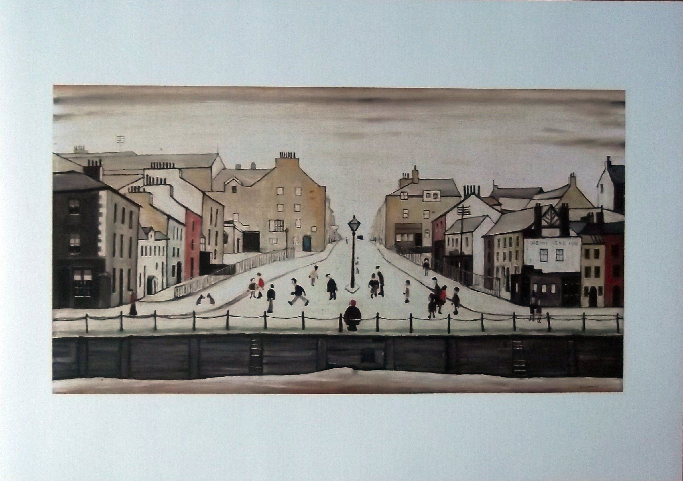 L S Lowry AUTHENTIC Print - Senhouse Street MARYPORT - Textured Image with Fine Art Coating