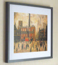 L S Lowry Print – Coming Home From The Mill - Grey Frame with Mount and Textured Art Paper