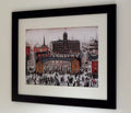 L S Lowry Print - V E DAY - Black Frame with Mount and Textured Art Paper