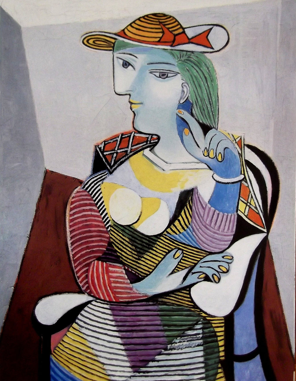 Pablo Picasso AUTHENTIC Print - SEATED WOMAN - Textured Image  with Fine Art Coating