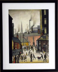 L S Lowry Print - AFTER the WEDDING - Black Frame with Mount and Textured Image