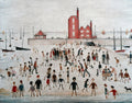 L S Lowry AUTHENTIC Print - Beach And Promenade - Textured Image with Fine Art Coating