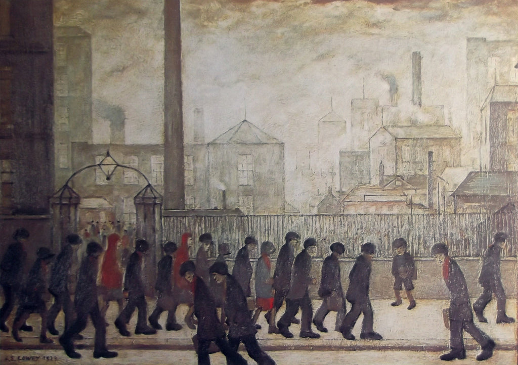 L S Lowry AUTHENTIC Print - Coming From Work – Textured Image with Fine Art Coating