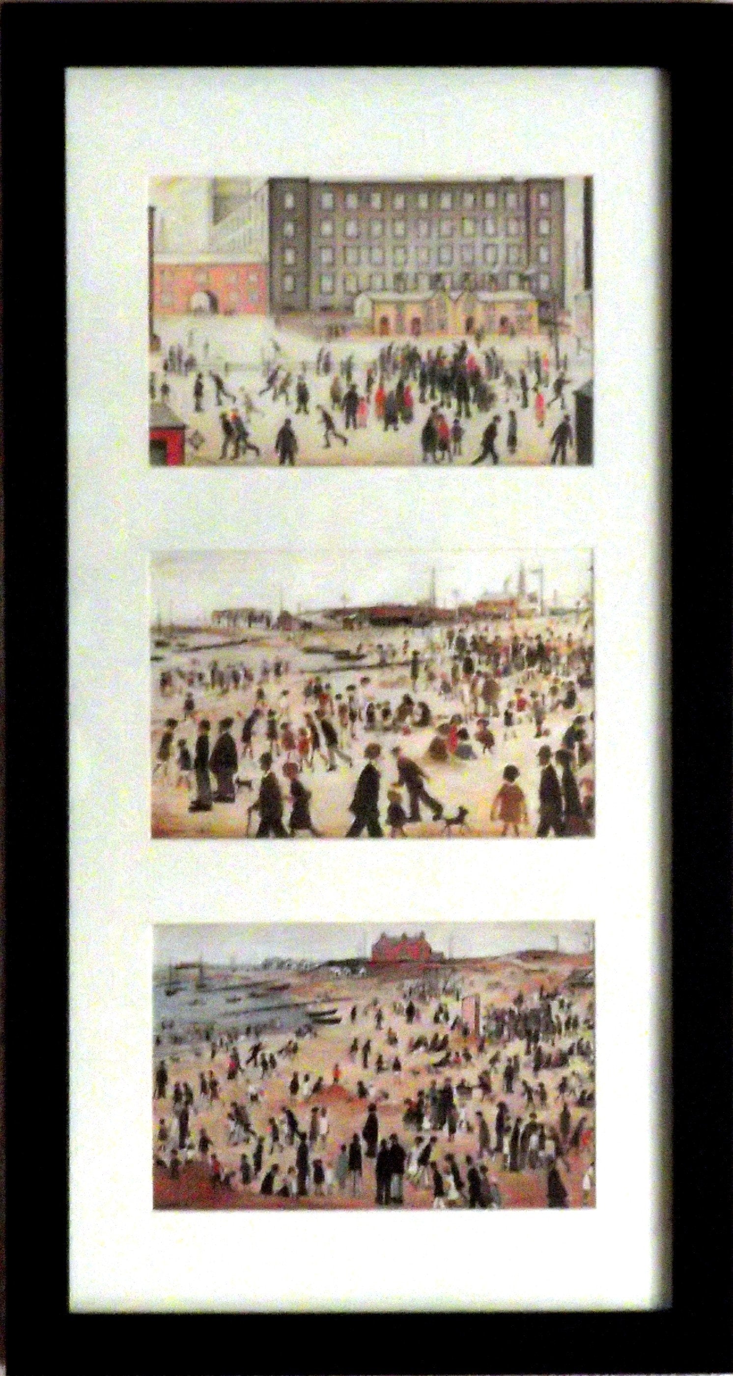 Three in One - L S Lowry 7 x 5inch Textured Prints With Mount and 21 x 11inch Frame
