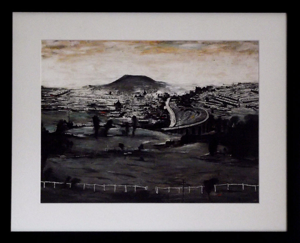 L S Lowry AUTHENTIC Print - BARGOED - Black Frame with Mount and Textured Image