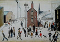 L S Lowry AUTHENTIC Print - Street Scene - Textured Image with Fine Art Coating