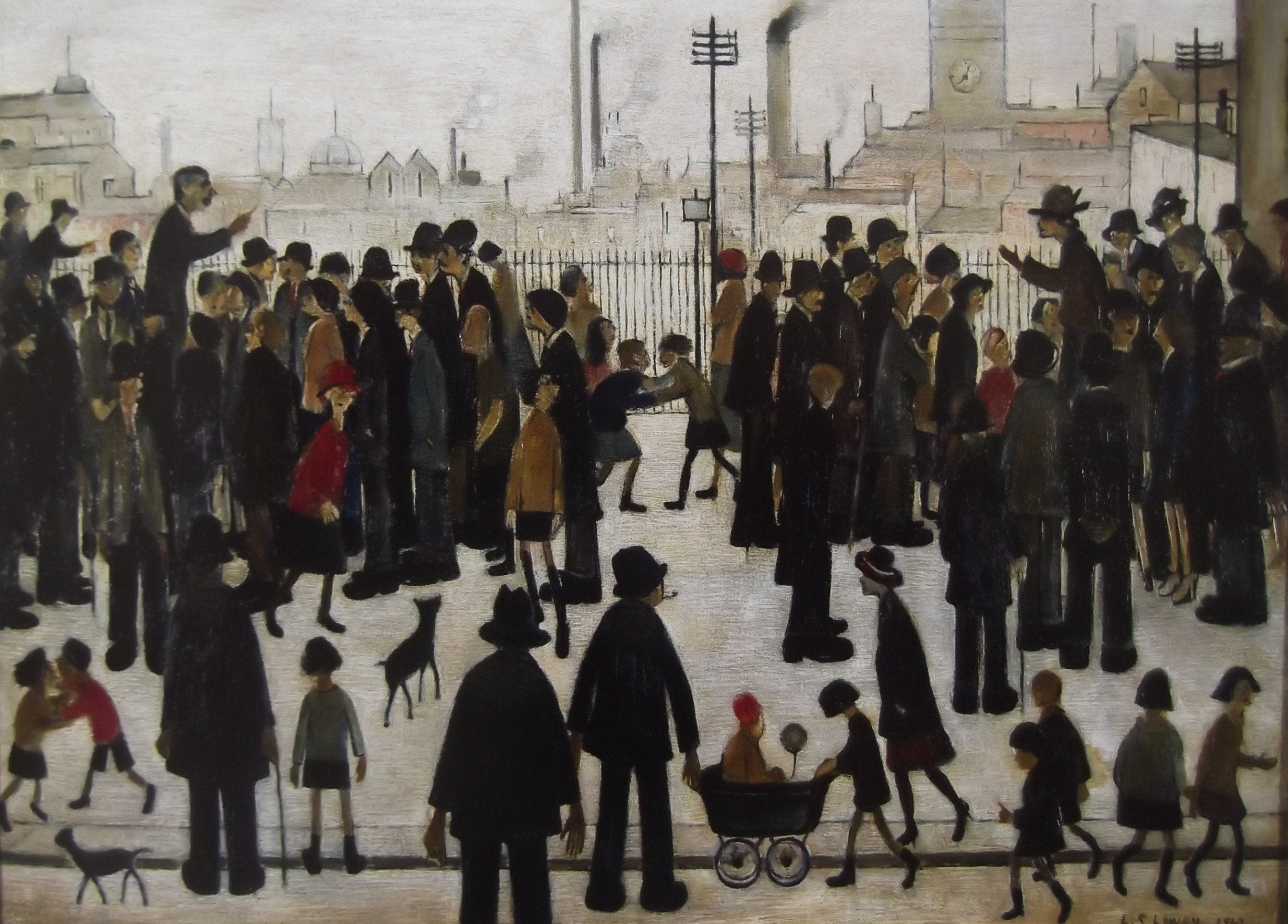 L S Lowry AUTHENTIC Print - Rival Candidates - Textured Image with Fine Art Coating