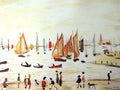 L S Lowry AUTHENTIC Print - Yachts 1959 - Textured Image with Fine Art Coating