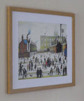 L S Lowry Print – Mill Scene - Oak Finish Frame with Mount and Textured Image
